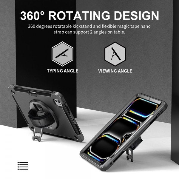 4smarts iPad Pro 11 (M4/M5) Deksel Rugged Etui Grip Svart