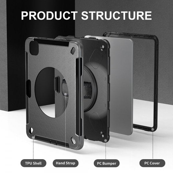 4smarts iPad Pro 11 (M4/M5) Deksel Rugged Etui Grip Svart