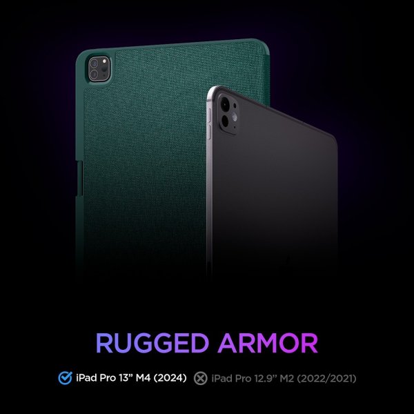 Spigen iPad Pro 13 (M4/M5) Etui Urban Fit Midnight Green