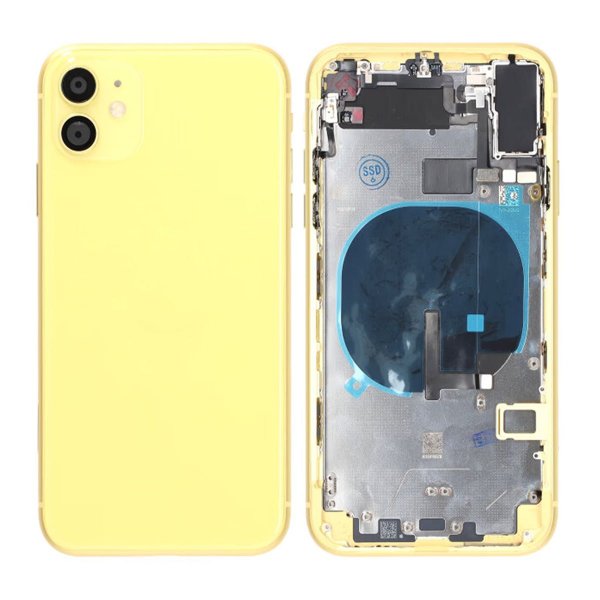 iPhone 11 Bakside med Komplett Ramme Premium - Gul