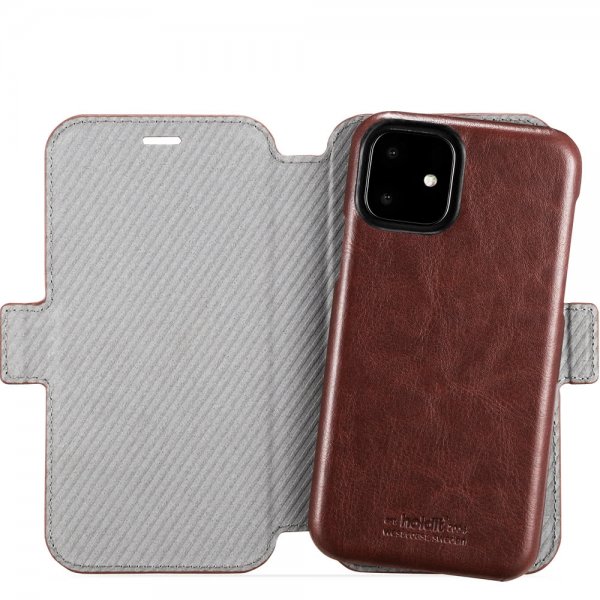 holdit iPhone 11 Etui Berlin Löstagbart Deksel Dark Brown