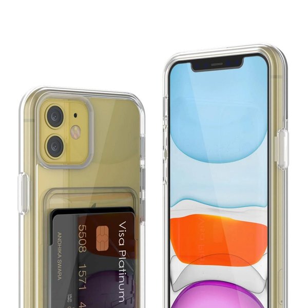 Rvelon iPhone 11 Deksel Kortholder Transparent