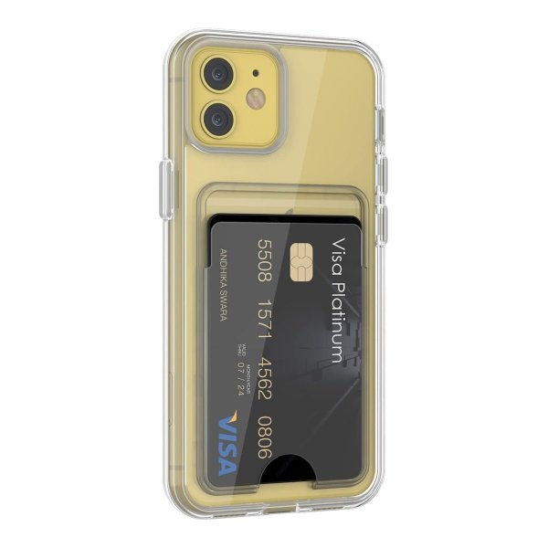 Rvelon iPhone 11 Deksel Kortholder Transparent