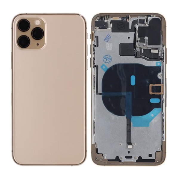 iPhone 11 Pro Max Bakside med Komplett Ramme Premium - Gull