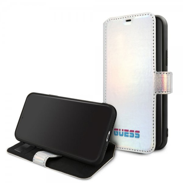 Guess iPhone 11 Pro Max Etui Iridescent Cover Sølv