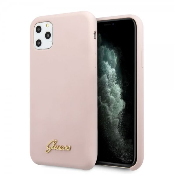 Guess iPhone 11 Pro Deksel Silikoni Cover Vintage Rosa