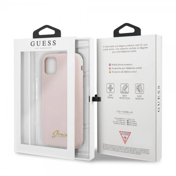 Guess iPhone 11 Pro Deksel Silikoni Cover Vintage Rosa