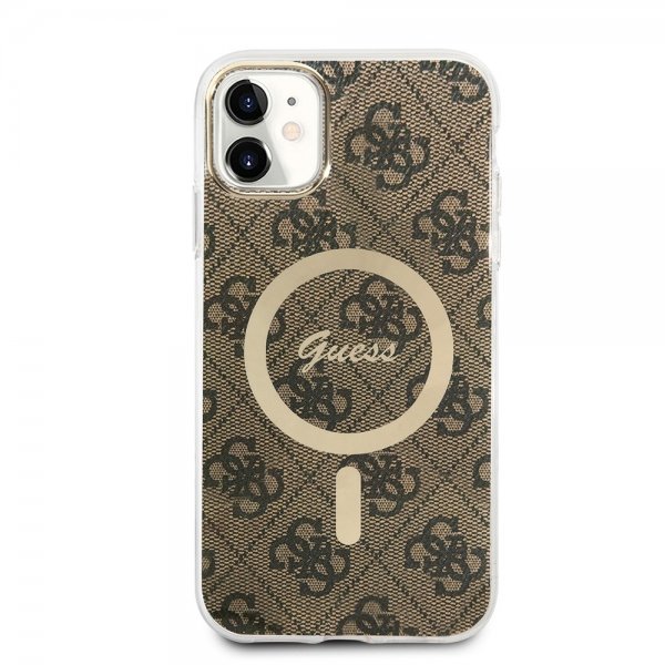 Guess iPhone 11 Deksel 4G Pattern MagSafe Brun