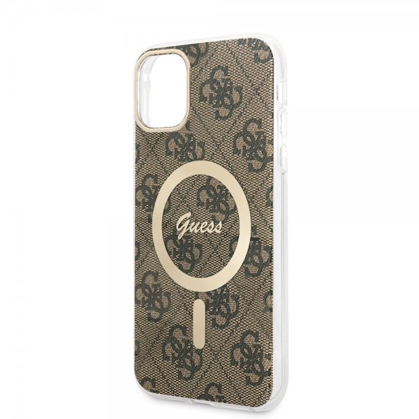 Guess iPhone 11 Deksel 4G Pattern MagSafe Brun