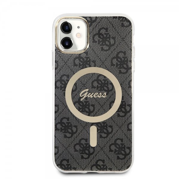 Guess iPhone 11 Deksel 4G Pattern MagSafe Svart