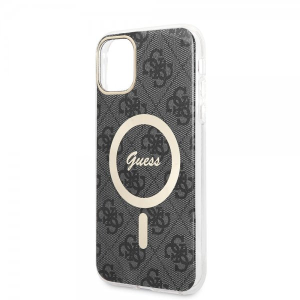 Guess iPhone 11 Deksel 4G Pattern MagSafe Svart