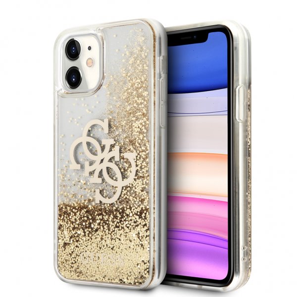 Guess iPhone 11 Deksel Liquid Glitter Gull Klar