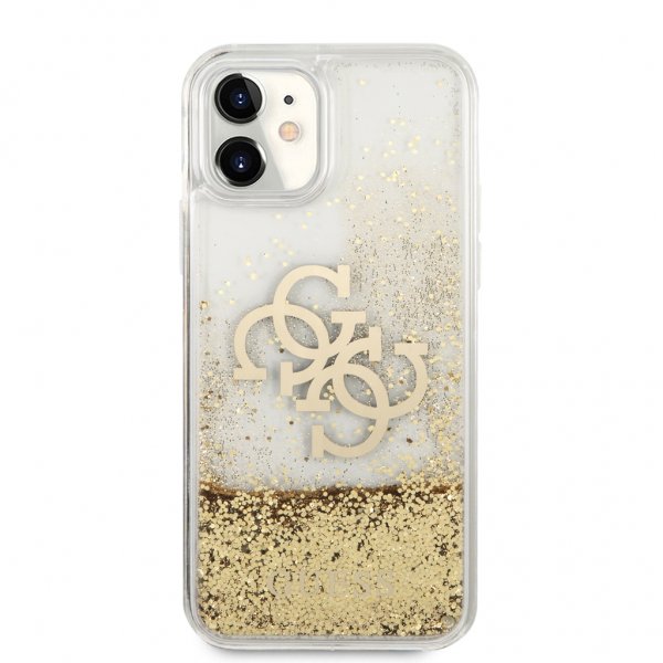 Guess iPhone 11 Deksel Liquid Glitter Gull Klar