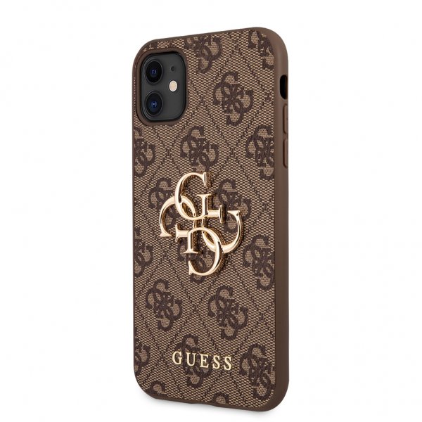 Guess iPhone 11 Deksel Metal Logo Brun