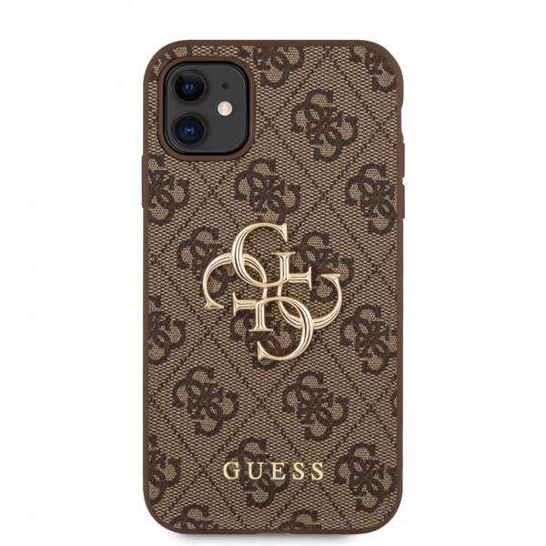 Guess iPhone 11 Deksel Metal Logo Brun