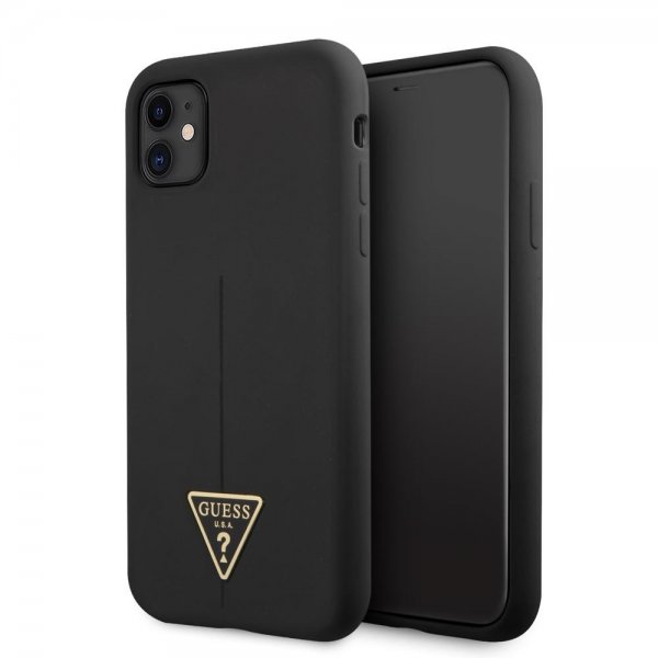 Guess iPhone 11 Deksel Metal Triangle Svart