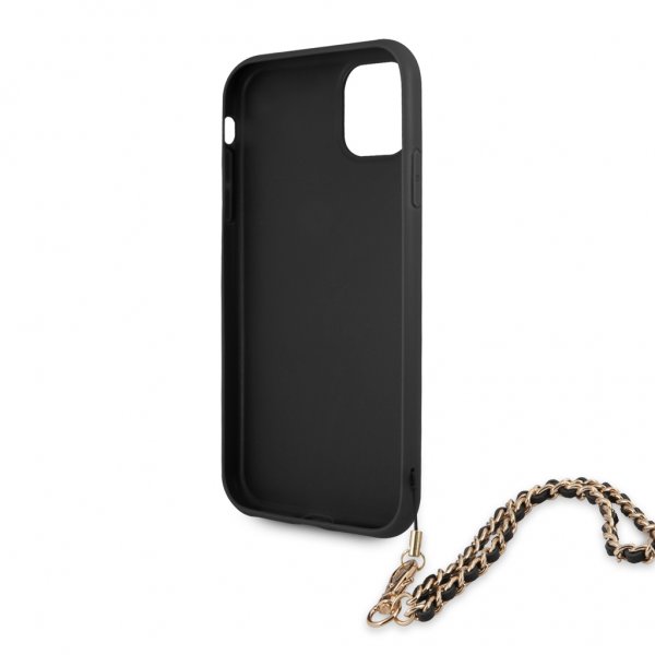 Guess iPhone 11 Deksel Saffiano Chain Svart
