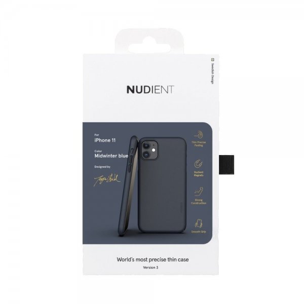 Nudient iPhone 11 Deksel Thin Case V3 Midminter Blue