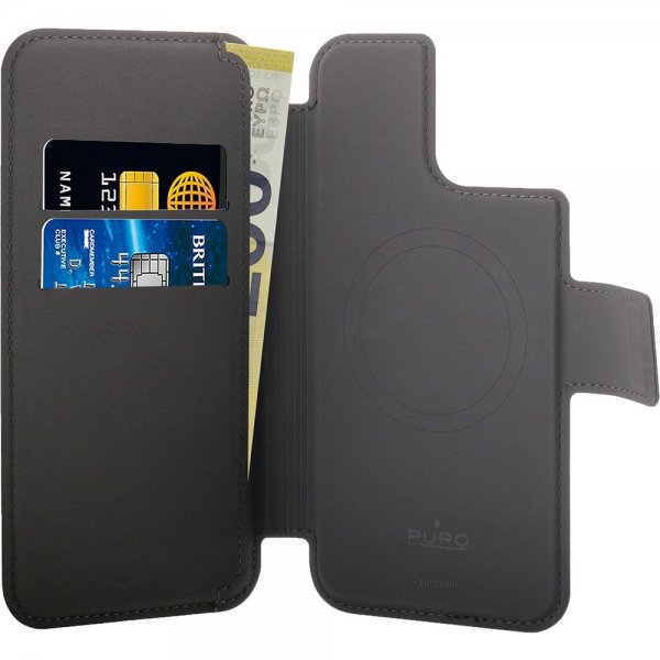 Puro iPhone 12/13/14/15 Pro Max/iPhone 14/15 Plus Etui MagSafe Folio Svart