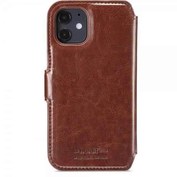 holdit iPhone 12 Mini Etui Berlin Löstagbart Deksel Mörkbrun