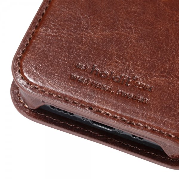 holdit iPhone 12 Mini Etui Berlin Löstagbart Deksel Mörkbrun