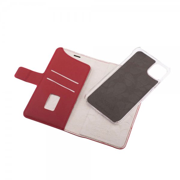 Onsala iPhone 12 Mini Etui Fashion Edition Löstagbart Deksel Saffiano Red