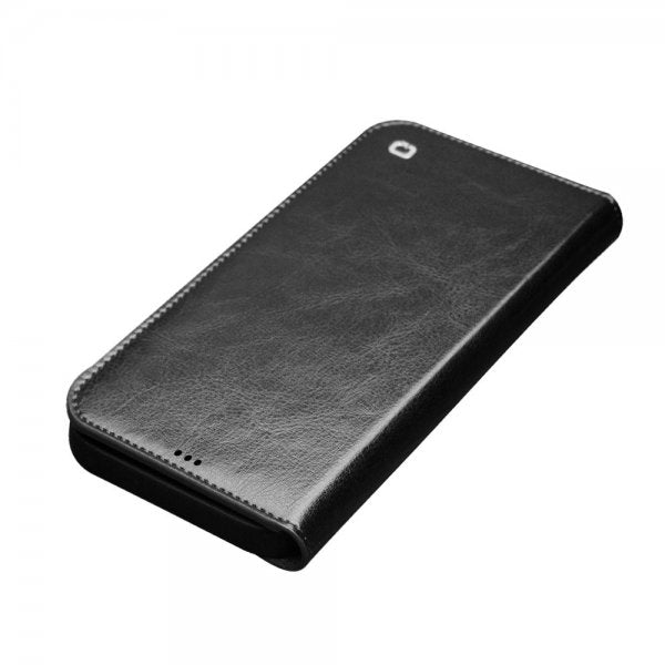 Qialino iPhone 12/iPhone 12 Pro Etui Ekte Skinn Svart