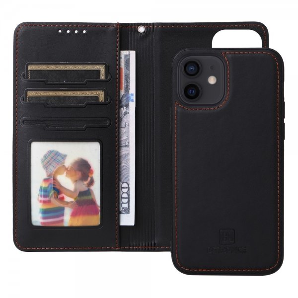 Betopnice iPhone 12/iPhone 12 Pro Etui Avtagbart Deksel 005 Svart
