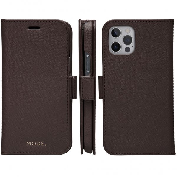 dbramante1928 iPhone 12/iPhone 12 Pro Etui New York Löstagbart Deksel Dark Chocolate