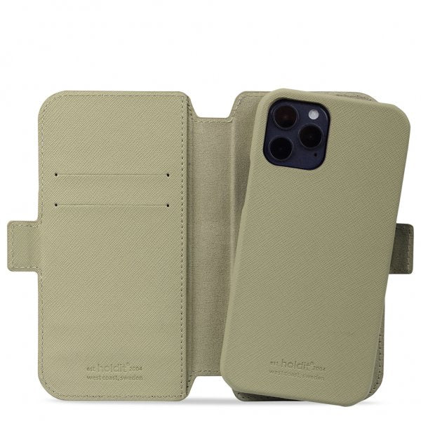 holdit iPhone 12/iPhone 12 Pro Etui Wallet Case Magnet Khaki Green