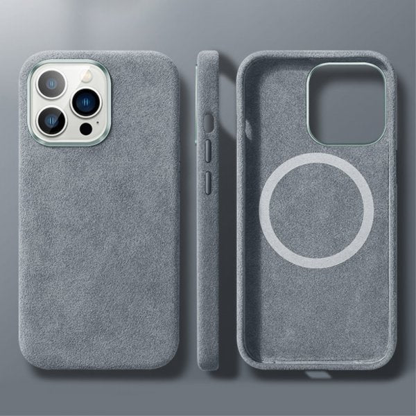 iPhone 12/iPhone 12 Pro Deksel Alcantara MagSafe Grå