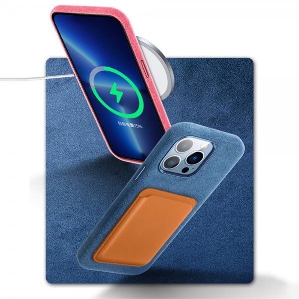 iPhone 12/iPhone 12 Pro Deksel Alcantara MagSafe Grønn