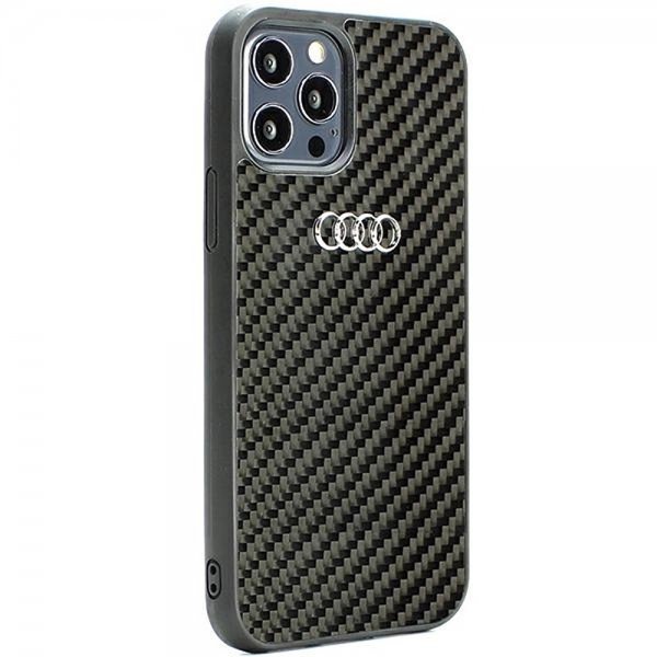 Audi iPhone 12/iPhone 12 Pro Deksel Carbon Fiber Svart