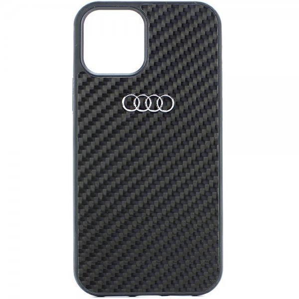 Audi iPhone 12/iPhone 12 Pro Deksel Carbon Fiber Svart