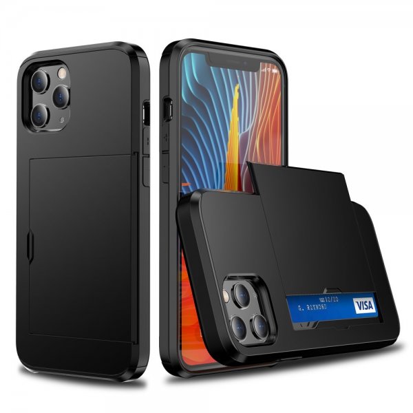 iPhone 12/iPhone 12 Pro Deksel Card Slide Svart