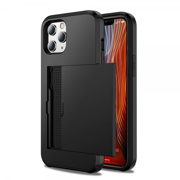 iPhone 12/iPhone 12 Pro Deksel Card Slide Svart