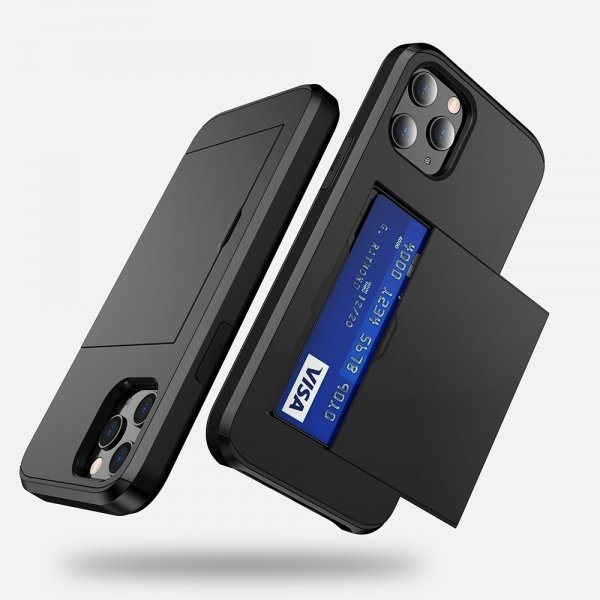 iPhone 12/iPhone 12 Pro Deksel Card Slide Svart