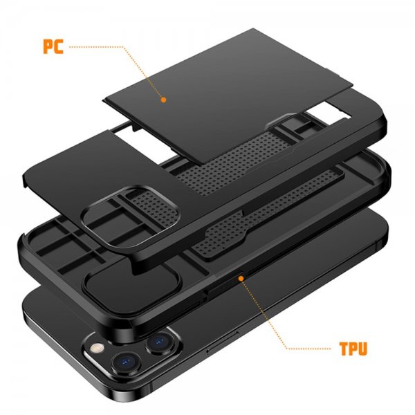 iPhone 12/iPhone 12 Pro Deksel Card Slide Svart