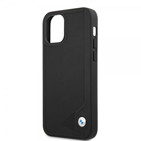 BMW iPhone 12/iPhone 12 Pro Deksel Debossed Stripes Svart