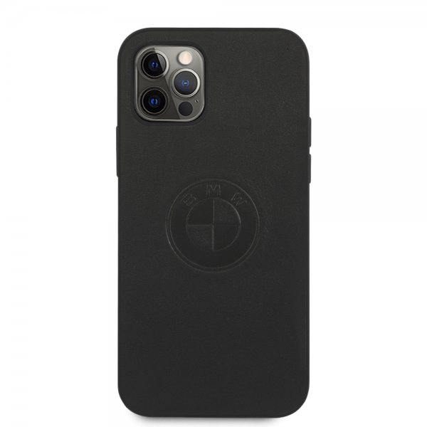 BMW iPhone 12/iPhone 12 Pro Deksel Embossed Logo Svart