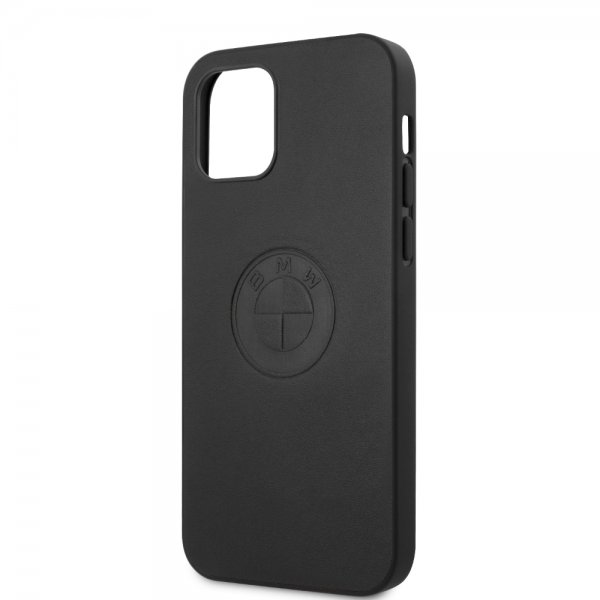 BMW iPhone 12/iPhone 12 Pro Deksel Embossed Logo Svart