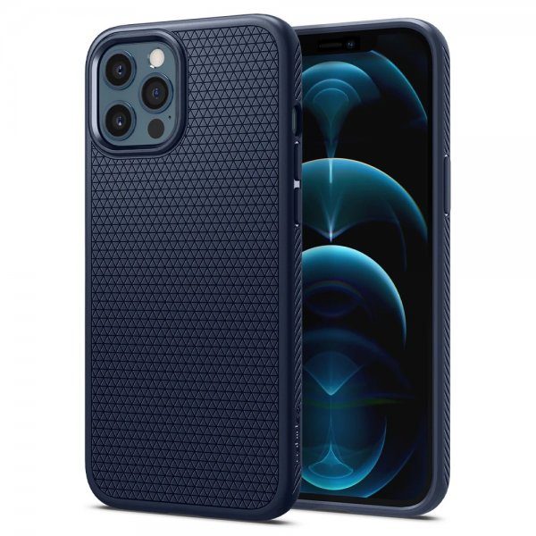 Spigen iPhone 12/iPhone 12 Pro Deksel Liquid Air Navy Blue