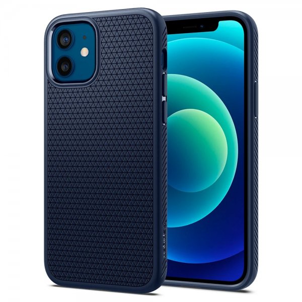 Spigen iPhone 12/iPhone 12 Pro Deksel Liquid Air Navy Blue