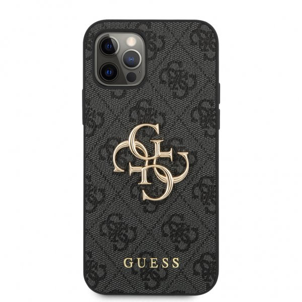 Guess iPhone 12/iPhone 12 Pro Deksel Metal Logo Grå