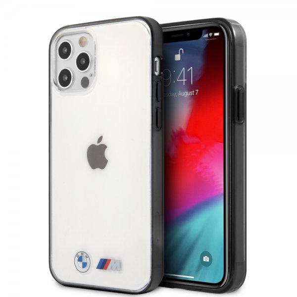 BMW iPhone 12/iPhone 12 Pro Deksel Metallic Svart Transparent