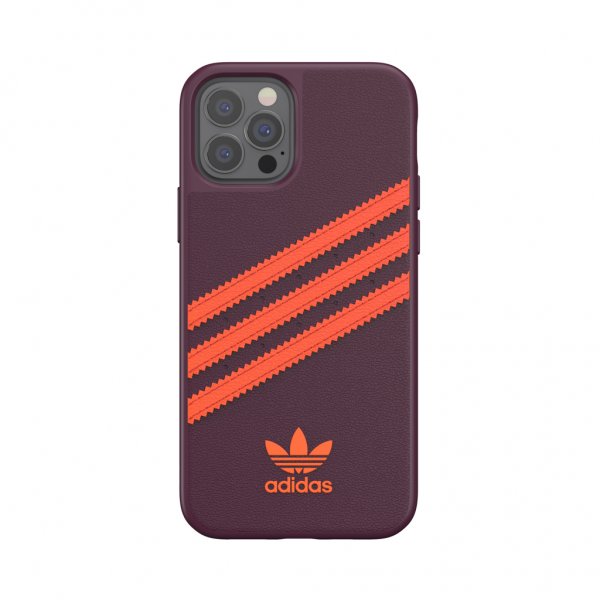 Adidas iPhone 12/iPhone 12 Pro Deksel Moulded Case PU Maroon/Solar Orange