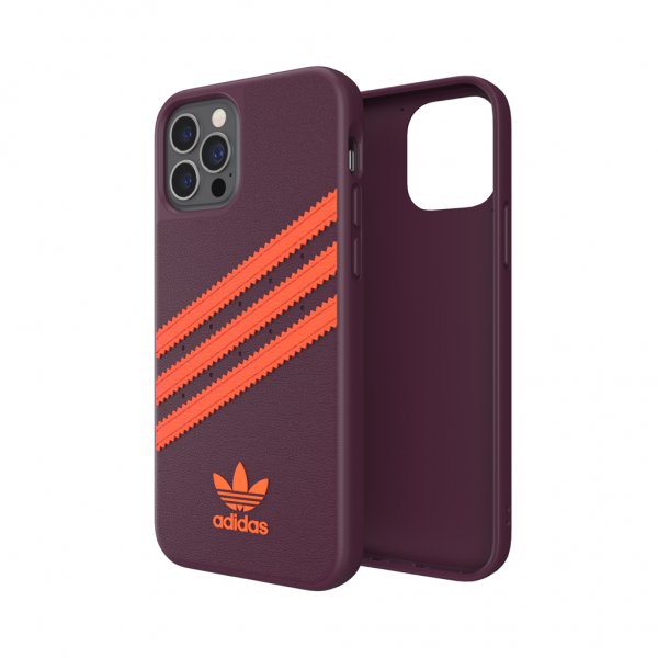 Adidas iPhone 12/iPhone 12 Pro Deksel Moulded Case PU Maroon/Solar Orange