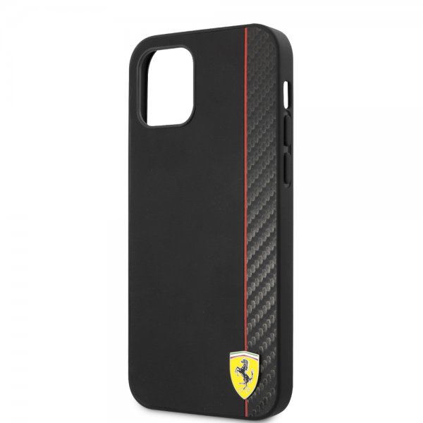 Ferrari iPhone 12/iPhone 12 Pro Deksel On Track Carbon Stripe Svart