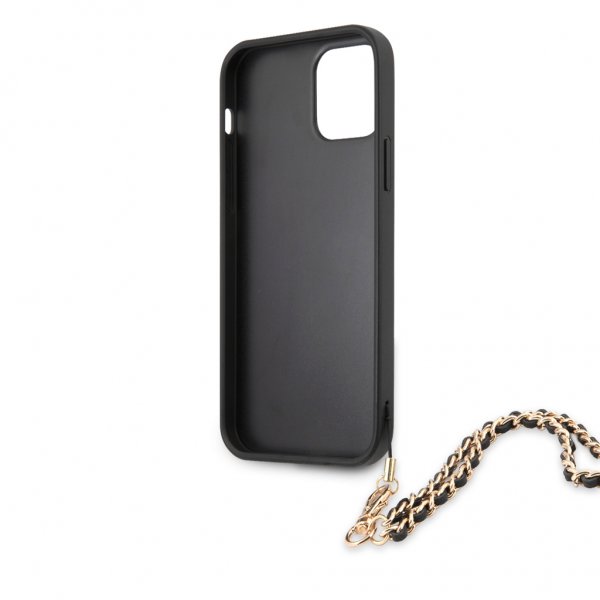 Guess iPhone 12/iPhone 12 Pro Deksel Saffiano Chain Svart