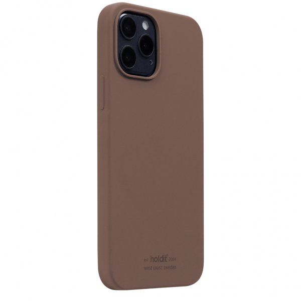 holdit iPhone 12/iPhone 12 Pro Deksel Silikon Dark Brown